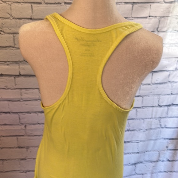 American Eagle Outfitters Neon Yellow Razor Back Tank Top Size M - Picture 2 of 2